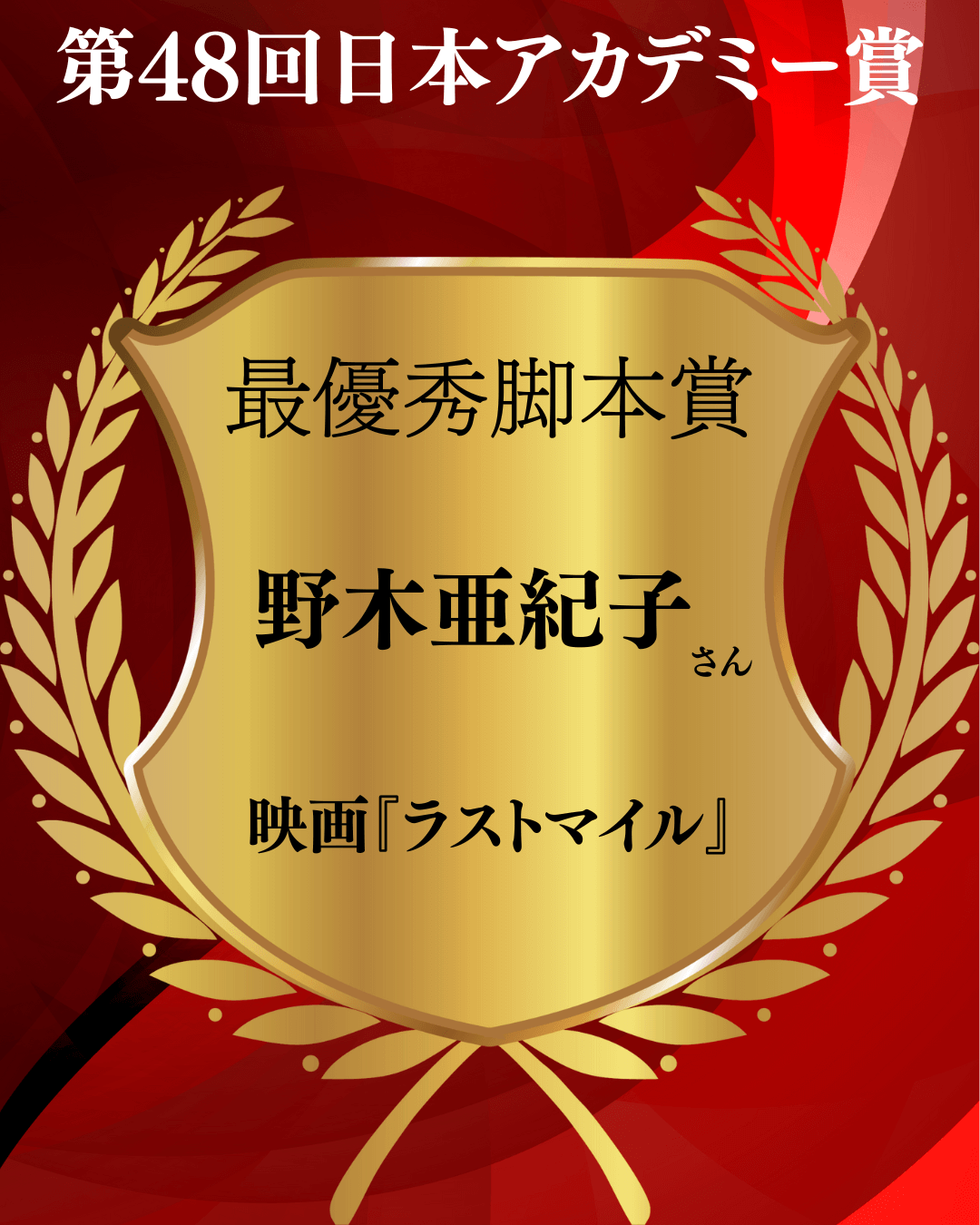 第48回日本アカデミー賞パンフレット等一式 第48回日本アカデミー賞パンフレット等一式